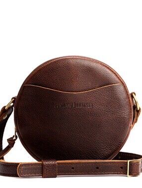 Portland Leather Circle Crossbody Bag In OG Coldbrew Small